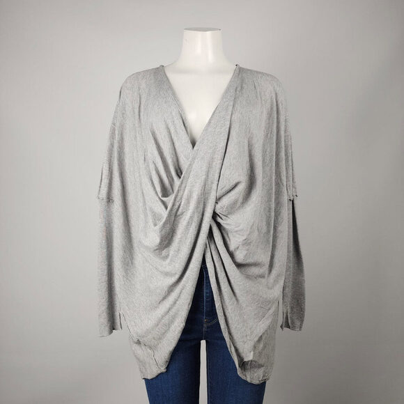 Press Cream Cotton Knit Oversize Criss Cross Sweater Size M - Picture 1 of 9